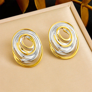 Pendiente lineal 2 colores envueltos