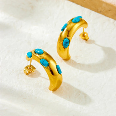 Pendiente turquesa en C