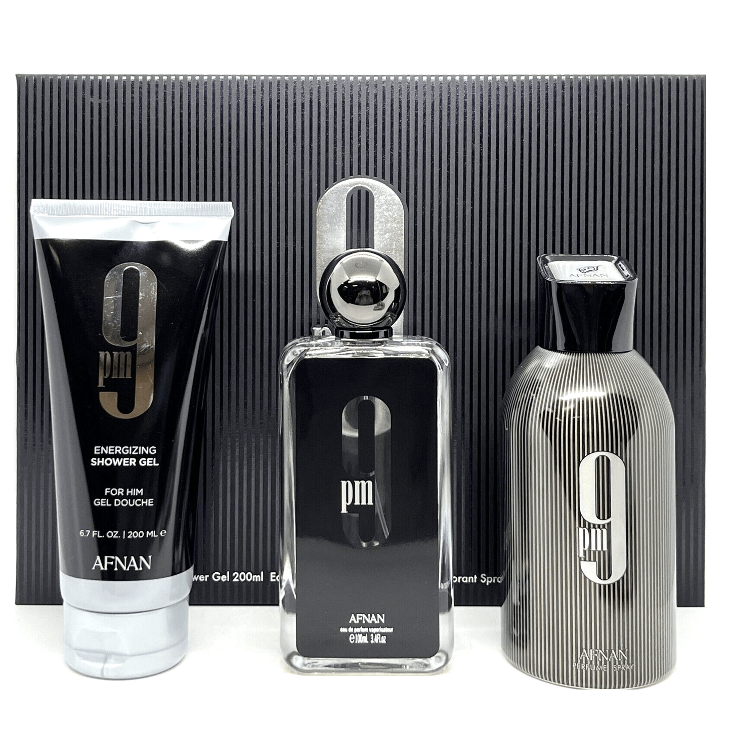 Afnan Estuche 9 Pm edp 100ml +S/G 150ml +Deo 150ml Hombre