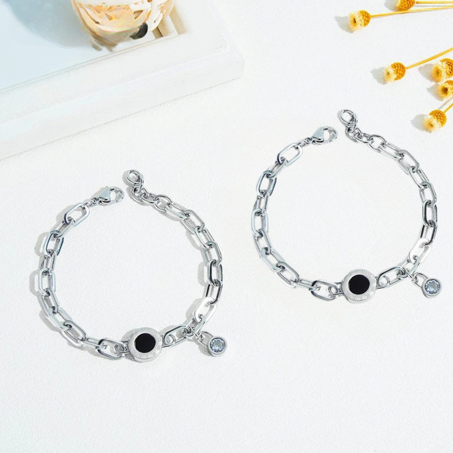 Pulsera de acero plateada 3 colores