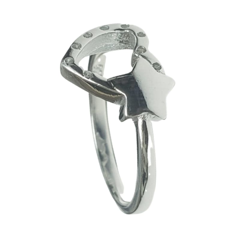 Anillo corazón con piedras y estrella plata 925 - Metalli - 7 - Perfumisimo