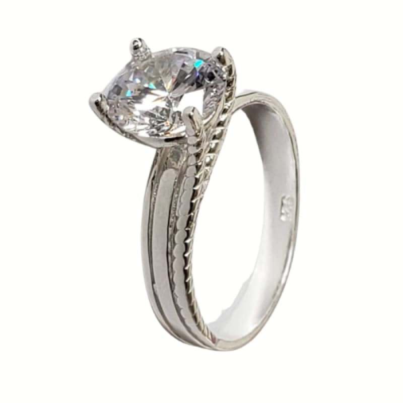 Anillo tres líneas y piedra plata 925 - Metalli - 6 - Perfumisimo