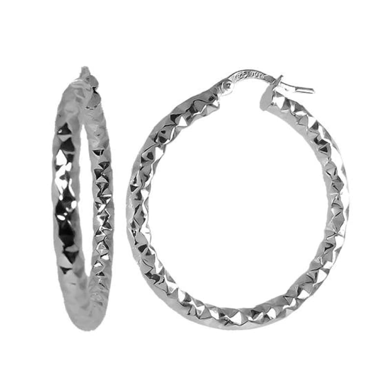 Aros argolla diamantada 6.0 Plata Italiana 925 - Metalli - Default Title - Perfumisimo