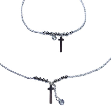 Conjunto Colgante y pulsera Cruz y piedra Plata Italiana 925 - Metalli - Default Title - Perfumisimo