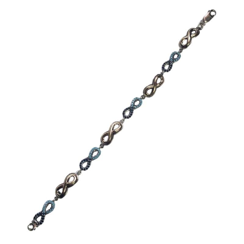 Pulsera Oro y Plata infinitos de piedra Colombiana 20cm - Metalli - Default Title - Perfumisimo