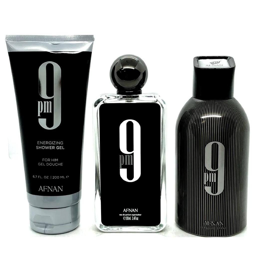 Afnan Estuche  9 Pm edp 100ml +S/G 150ml +Deo 150ml Hombre